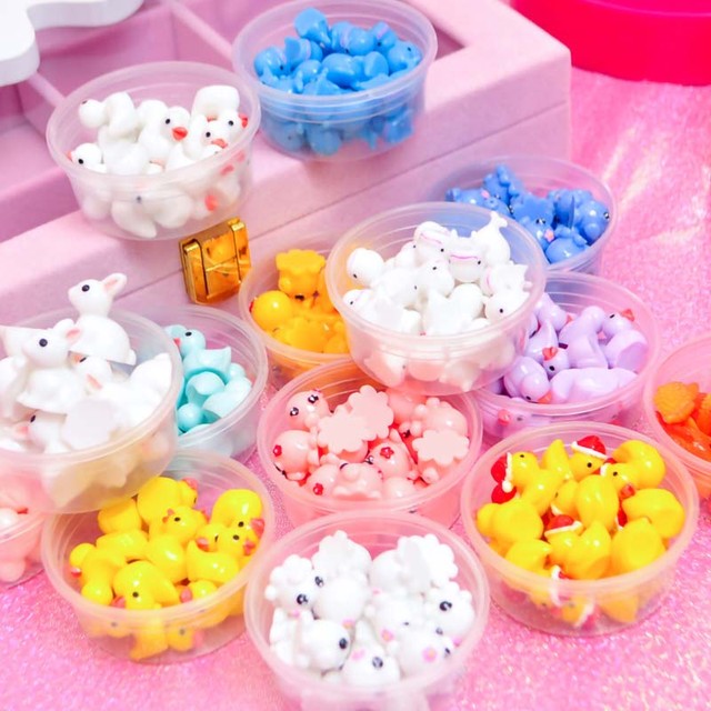 New 10pcs/box Slime Charms Toy Resin Duck Supplies Addtion Filler